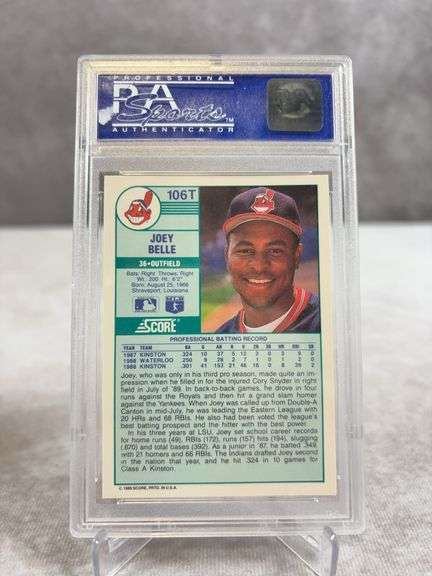 Albert (Joey) Belle Rookie Card 1989 Score Traded PSA 9
