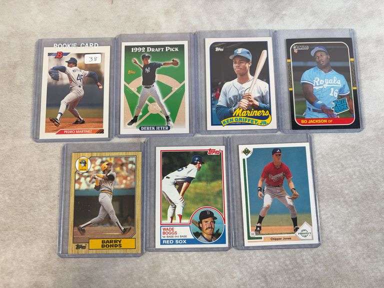 Baseball Rookie lot of 7 : Pedro Martinez, Derek Jeter, Griffey Jr., Bonds, Bogs