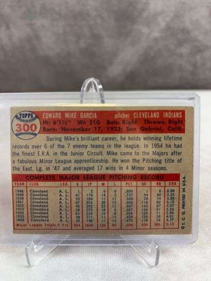 1957 Topps Indians: Early Wynn, Lemon, Garcia, Score, all pitchers