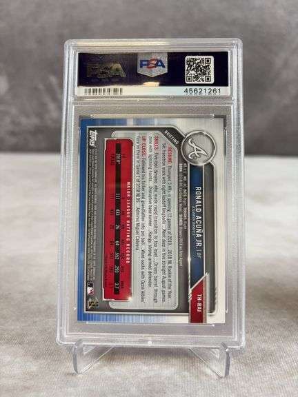Ronald Acuna Jr 2019 Holiday Bowman Blue Snowflake PSA 9