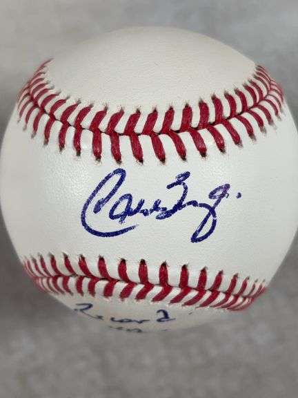 Carlos Baerga Signed ROMLB Inscribed 2 HR L&R 4/8/93