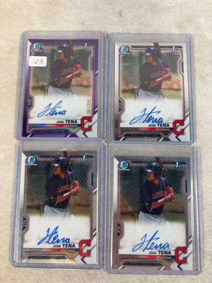 Jose Tena Bowman Rookie Chrome signed lot of 7