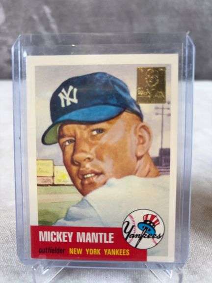 Mickey Mantle lot of 4, Bowman Chrome, Topps Gold & special gold card