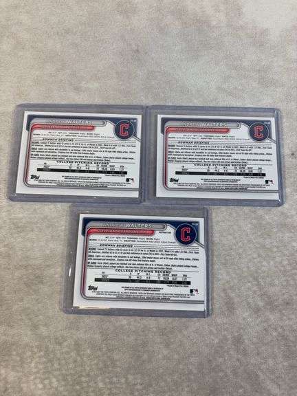Andrew Walters, Bowman Chrome signed Rookie lot of 5