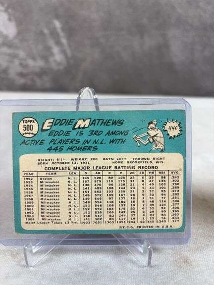 1965 Topps baseball: Ed Mathews, Ritchie Allen, Al Kaline