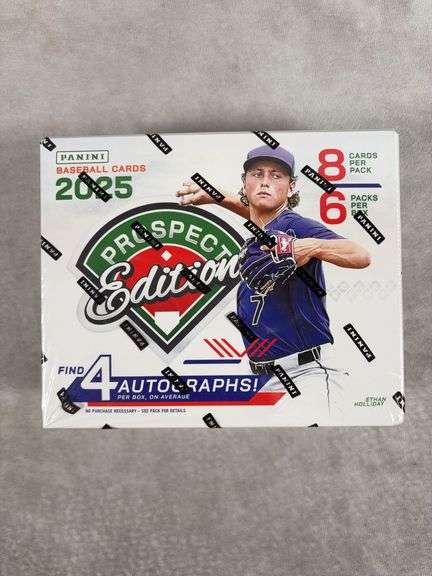 2025 Panini Baseball Prospect Edition Sealed Hobby Box - 4 autographs