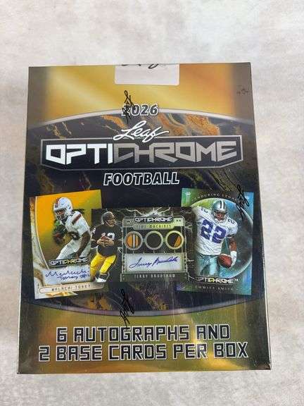 2026 Leaf Optichrome Football Sealed Hobby Box 6 Autographs