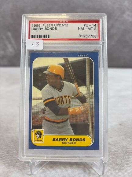Barry Bonds (Rookie) 1986 Fleer Update, PSA, NM-MT