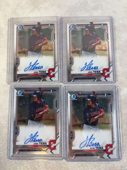 Jose Tena Bowman Rookie Chrome signed lot of 7