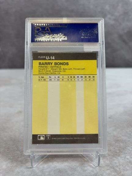 Barry Bonds (Rookie) 1986 Fleer Update, PSA, NM-MT