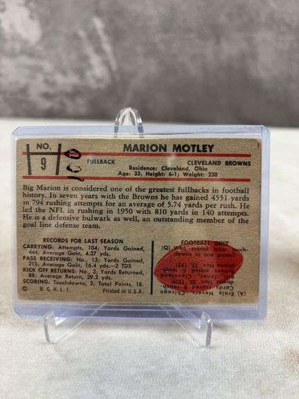 Cleveland Browns 1953 Bowman lot: Marion Motley, Ratterman, Doug Jones