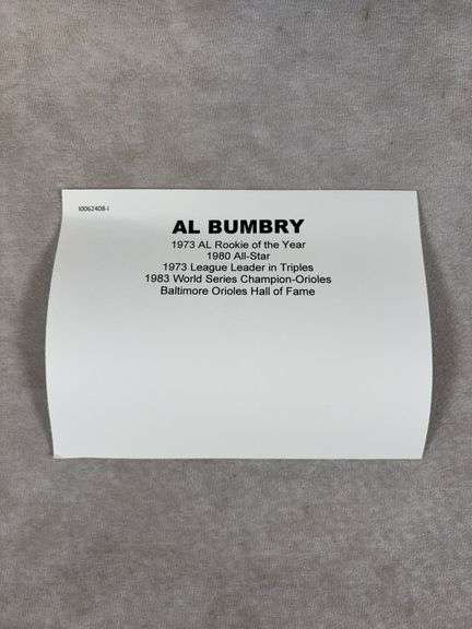 Al Bumbry Autographed Louisville Slugger Black Bat Tristar cert