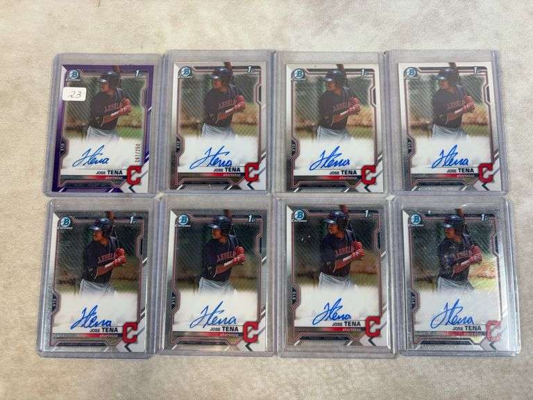 Jose Tena Bowman Rookie Chrome signed lot of 7