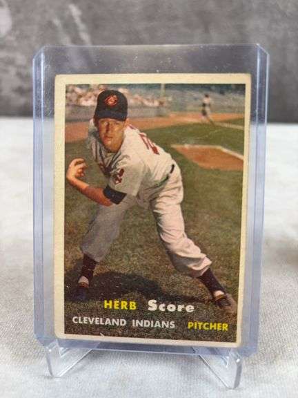 1957 Topps Indians: Early Wynn, Lemon, Garcia, Score, all pitchers