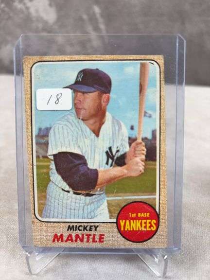 Mickey Mantle 1968 Topps, some marks otherwise good