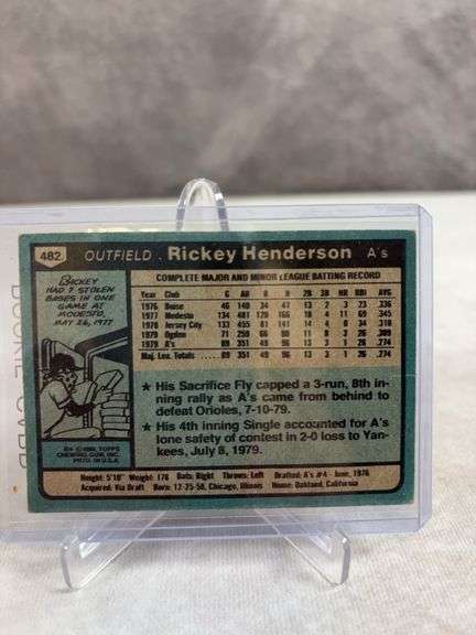 Ricky Henderson (Rookie) 1980 Topps