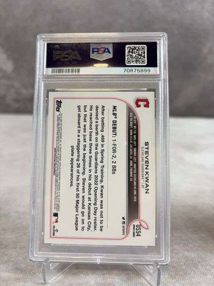 Steven Kwan Rookie Card 2022 Topps Update Rainbow Foil PSA 10