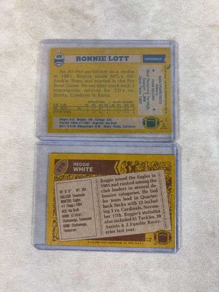 Football Rookie card lot of 8: Ronnie Lott, Singletary, Dent, Reggie White, others