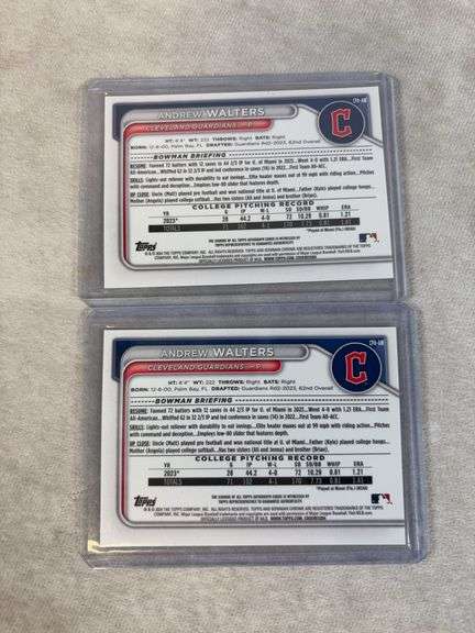 Andrew Walters, Bowman Chrome signed Rookie lot of 5