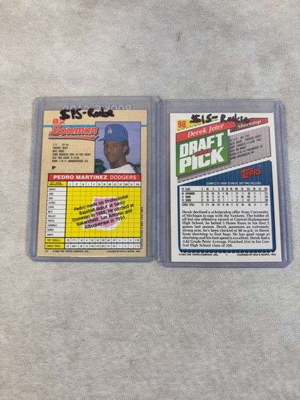 Baseball Rookie lot of 7 : Pedro Martinez, Derek Jeter, Griffey Jr., Bonds, Bogs