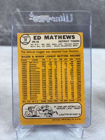 1968 Topps Star lot: Willie Stargill, Ed Mathews, Perez