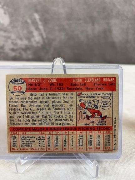 1957 Topps Indians: Early Wynn, Lemon, Garcia, Score, all pitchers