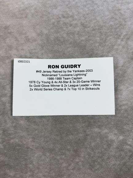 Ron Guidry Autographed NY Yankees Pinstripe Treasure ROMLB
