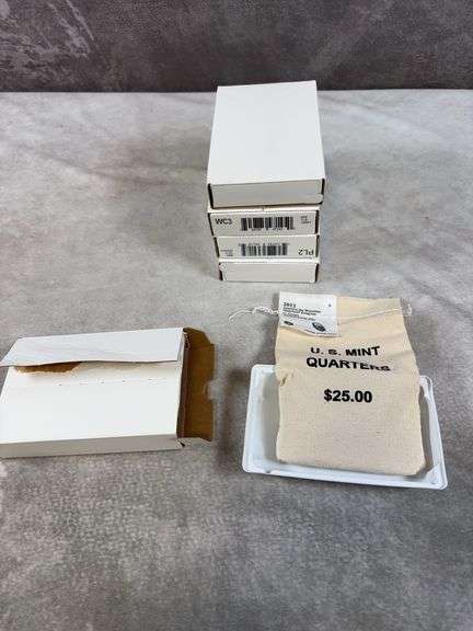 Lot Of 5 Bags Of $25 Face A.T.B. Quarters In Original Mint Bags