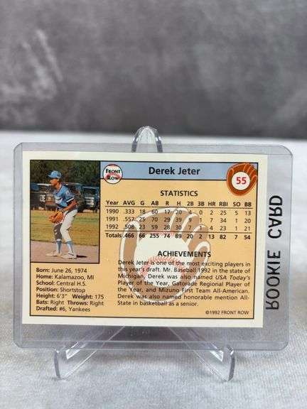 Derek Jeter Topps Gold card (Rookie) plus Front Row Rookie