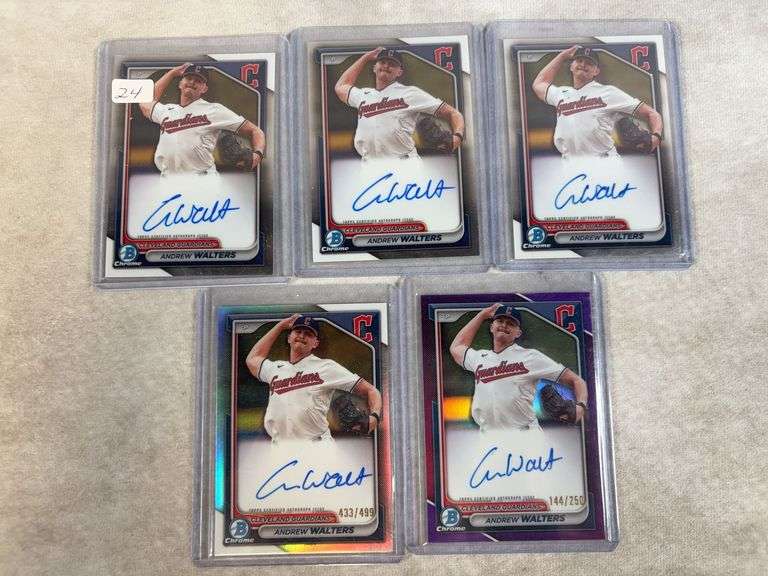 Andrew Walters, Bowman Chrome signed Rookie lot of 5