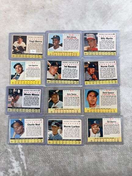 Post Cereal Cards lot of 12 : Yogi Berra, Gibson, B. Martin, Ted K., Aparicio
