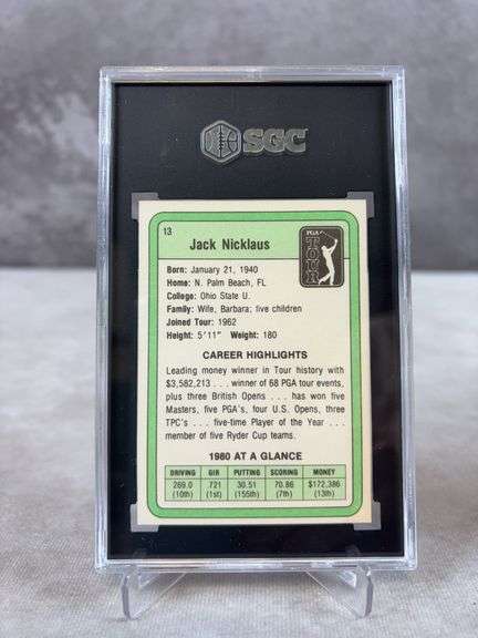 Jack Nicklaus (Rookie) 1981 Donruss, SGC  NM+