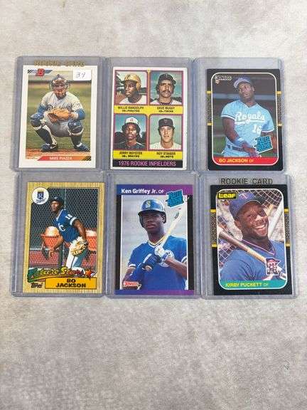 Baseball Rookie lot of 6: Piazza, Willie Randolf,Puckett, Jackson, others