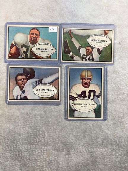 Cleveland Browns 1953 Bowman lot: Marion Motley, Ratterman, Doug Jones