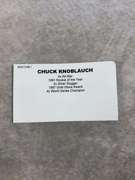 Chuck Knoblauch Autographed NY Yankees Pinstripe Treasure ROMLB