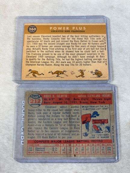 Rocky Colavito (Rookie) plus 5 other Rockey cards