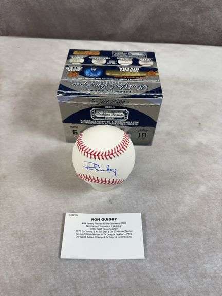 Ron Guidry Autographed NY Yankees Pinstripe Treasure ROMLB