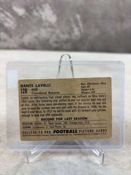 Dante Lavelli, Cleveland Browns, 1952 Bowman Small, VG+