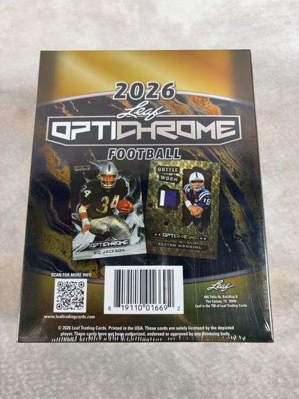 2026 Leaf Optichrome Football Sealed Hobby Box 6 Autographs
