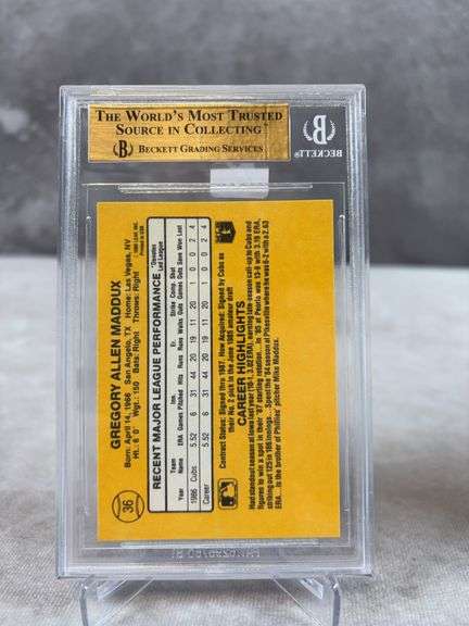 Greg Maddux (Rookie) 1987, Donruss, Beckett gem mint