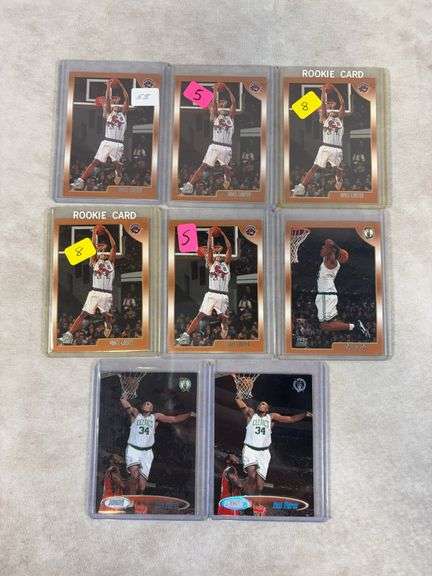 5x 1998-99 Topps Vince Carter RC & 3x 1998-99 Paul Pierce RC Lot ( Stadium Club Chrome & Stadium Clu