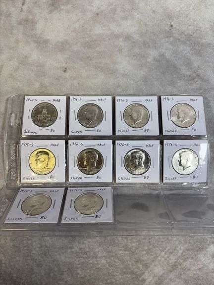 Lot Of 10 1976S Silver Kennedy Halves BU
