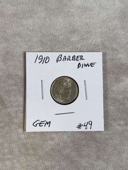 1910 Barber Dime BU