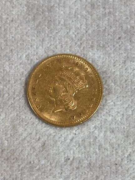 1856 1 Dollar Gold Piece AU