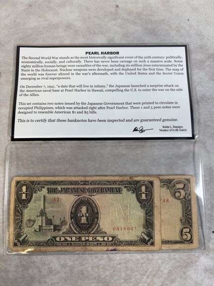 Japanese Government 1 Dollar And 5 Dollar Notes