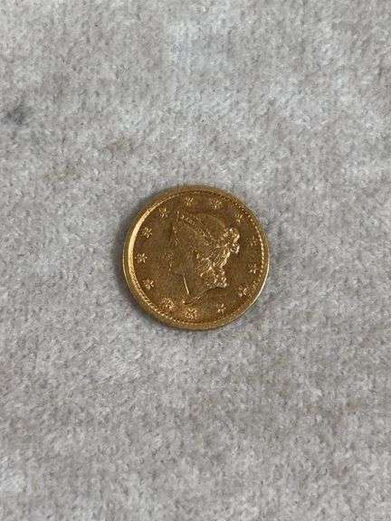 1854 1 Dollar Gold Piece AU