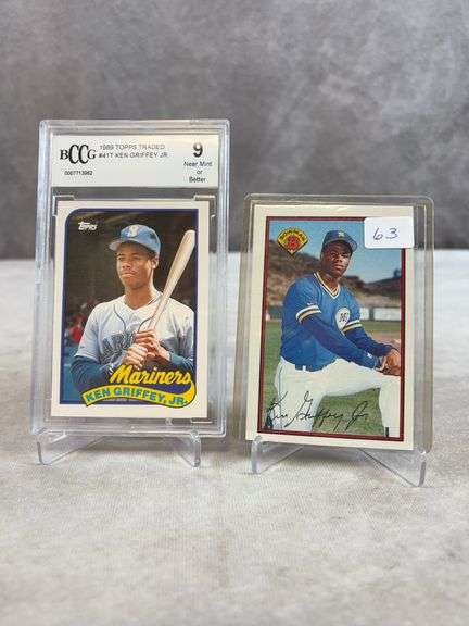 1989 Bowman Ken Griffey Jr. RC & 1989 Topps Traded Ken Griffey Jr RC BCCG 9