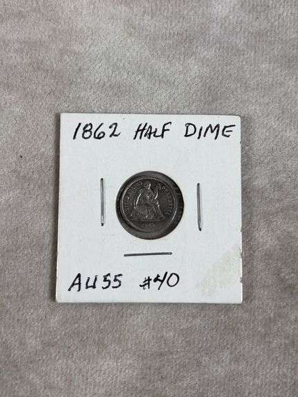 1862 Seated Half Dime AU