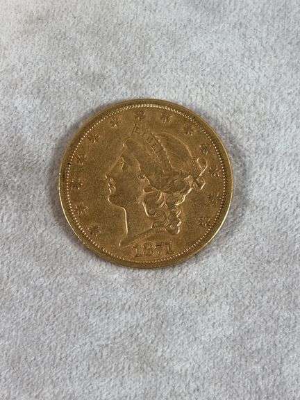 1871S 20 Dollar Liberty Head Gold Piece XF