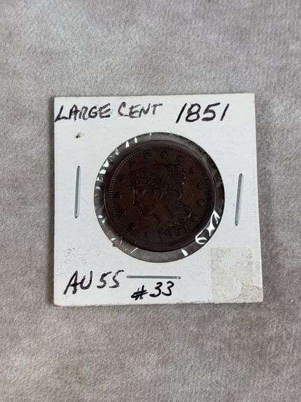 1851 Large Cent AU